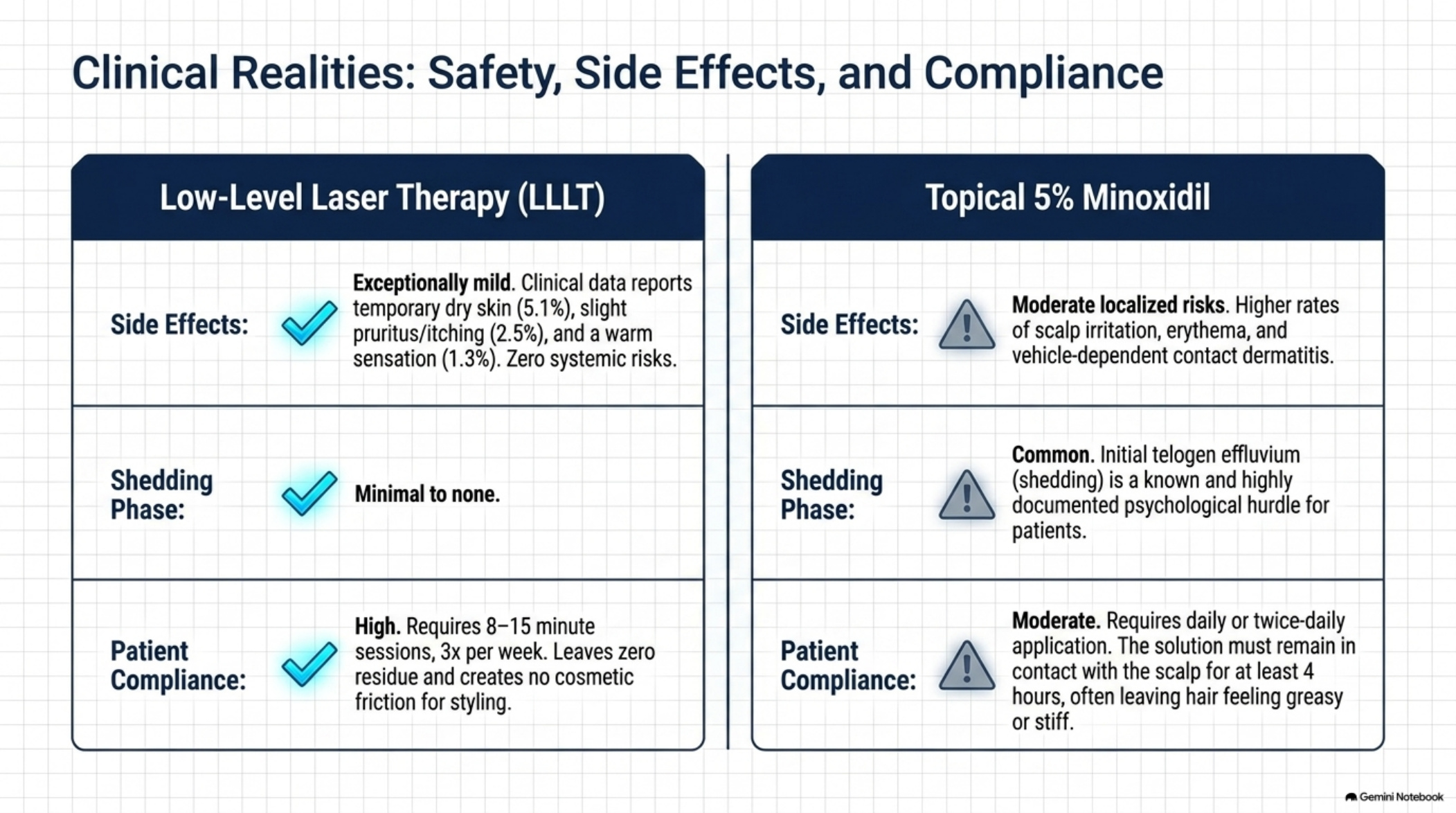 Safety, side effects, and compliance realities